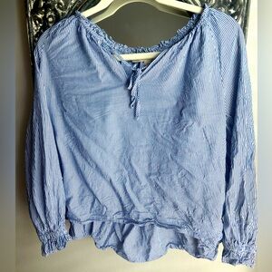 Loft Blue Striped Blouse